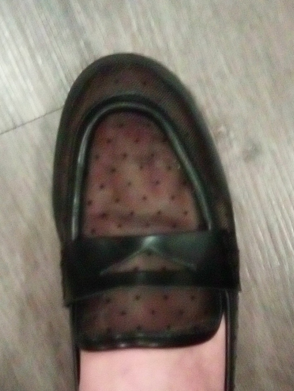 Black Mesh Loafer with Mini Polka Dots Sz7